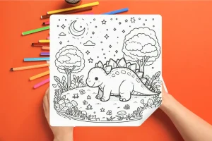 Stegosaurus Starry Night